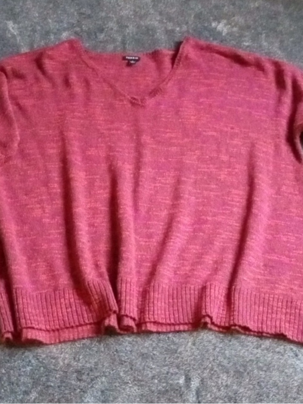 torrid Heathered Rose-Red V-Neck Sweater
